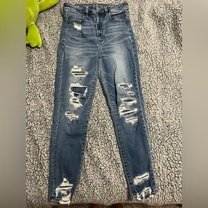 American eagle dark wash jeans with rips, UK/US size 10, ne(x)t level stretch